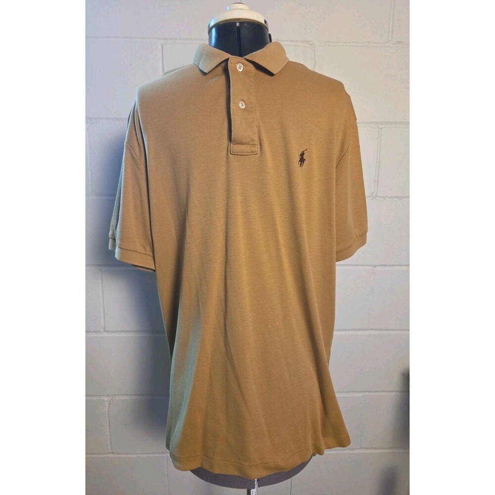 Vintage Polo Ralph Lauren Polo Shirt Medium Brown Pony Cotton READ